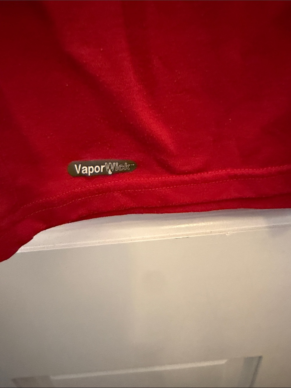 The North Face Red Short Sleeve Tee with Green Logo - Picture 3 of 4